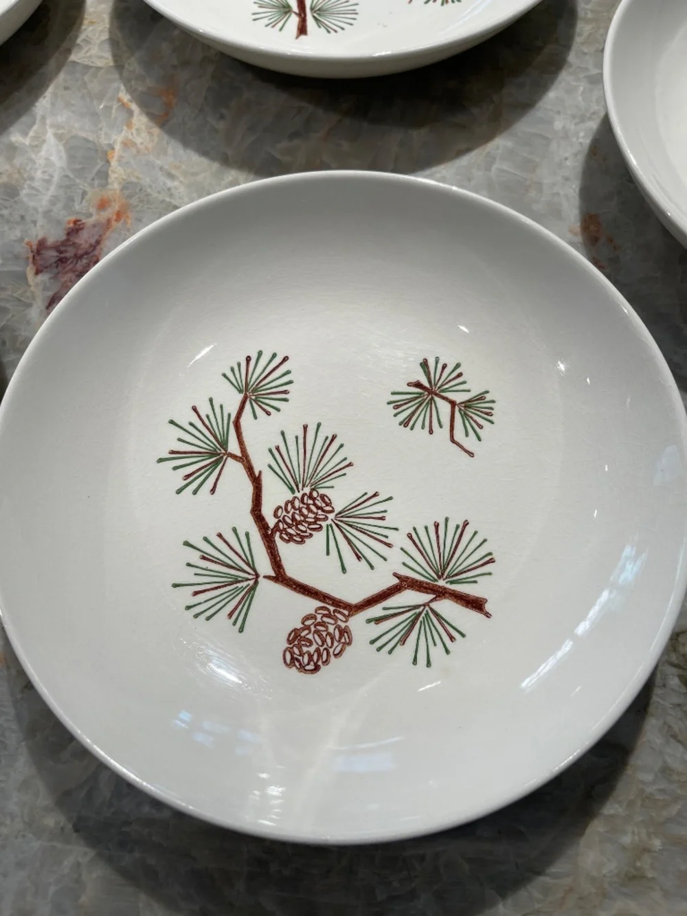 Stetson Marcrest~Vintage Misty Pine  ovenproof hand painted underglaze bowls